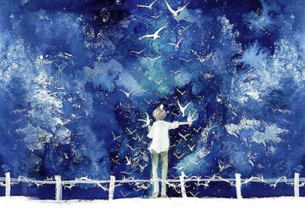 如梦境一般的蓝色调插画图片-堆糖,美好生活研究所