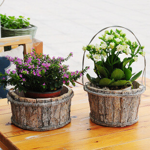 自制木质花盆图片