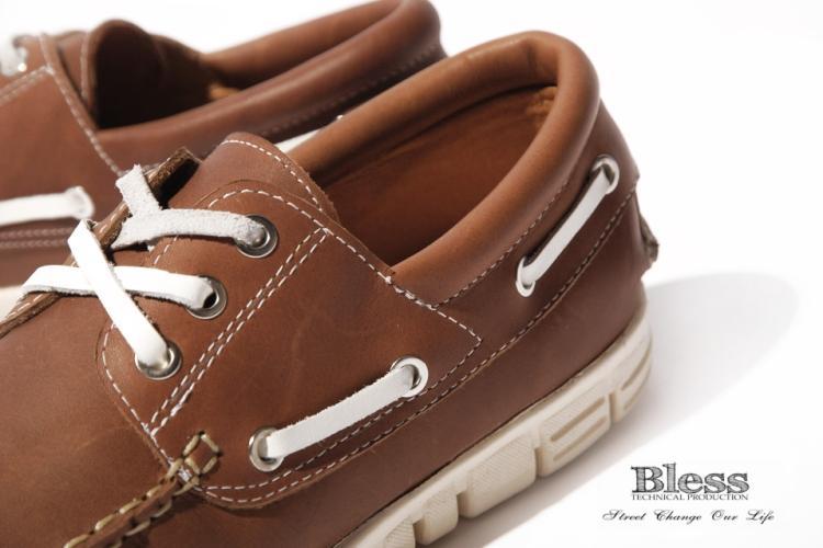 直营bless tyche va boat shoes 帆船鞋 红棕色
