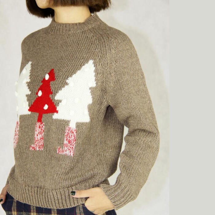 missgreen 童年的回忆 妈妈的味道复古毛衣 两色入