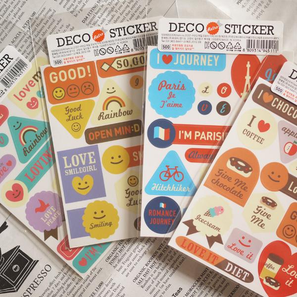 韩国文具 deco sticker贴纸标签贴