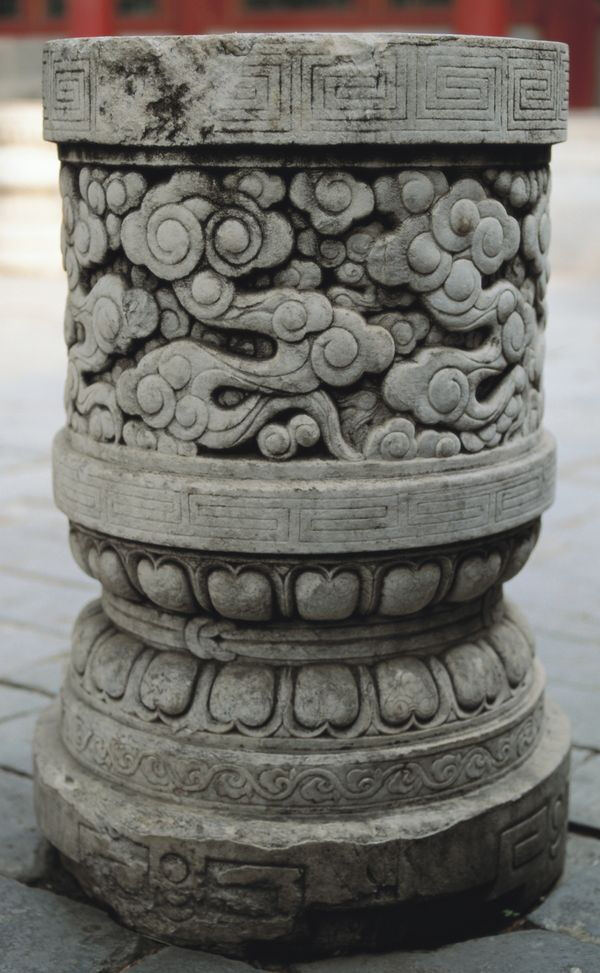 祥云 石纹 精细 石柱饰-纹饰雕塑-纹饰雕塑,石柱饰