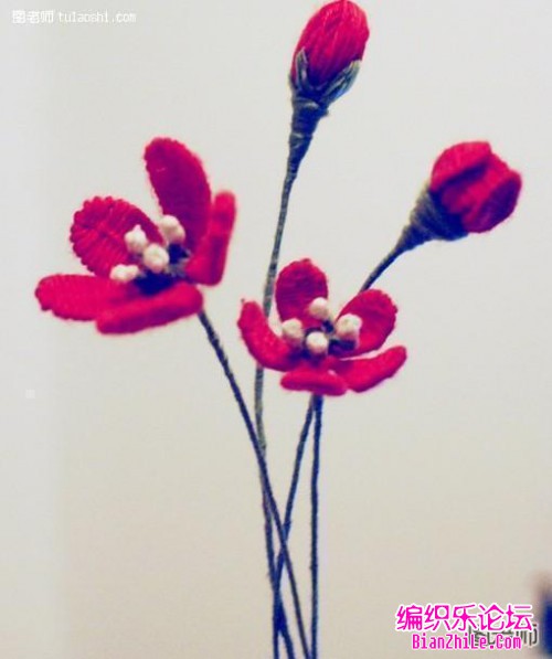 铜丝 毛线制作美丽的插花教程