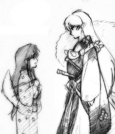 【转图】长大后的铃与杀生丸(素描版)