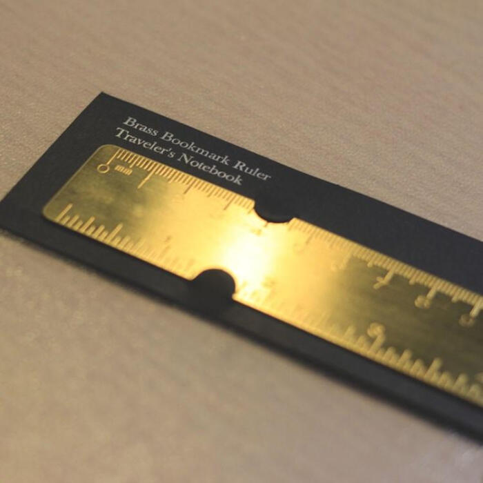 travelers notebook 复古款黄铜书签尺 双刻度 加厚12厘米长