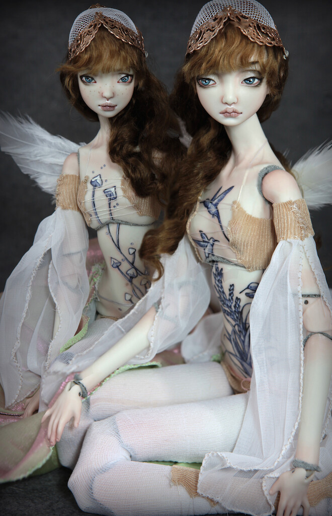 二手 重磅限量收藏古董娃娃 全陶瓷关节 俄罗斯艺术家手工制作bjd