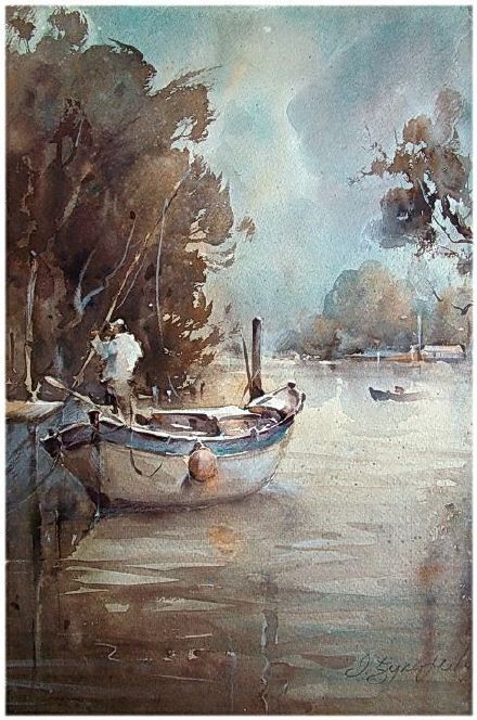 塞尔维亚艺术家dusan djukaric 水彩画作.