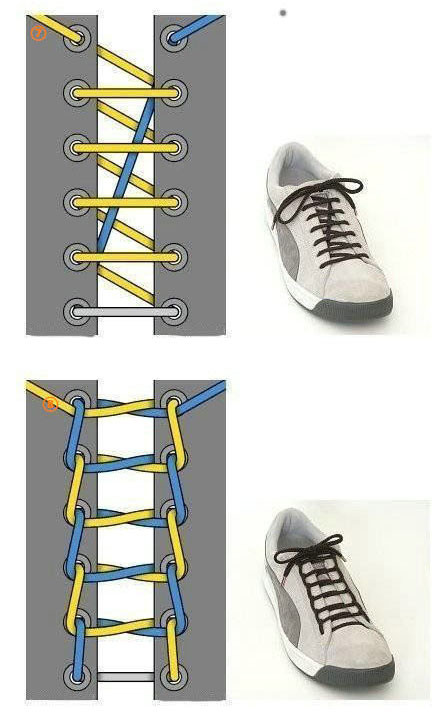 宽鞋带的系法图解法图片