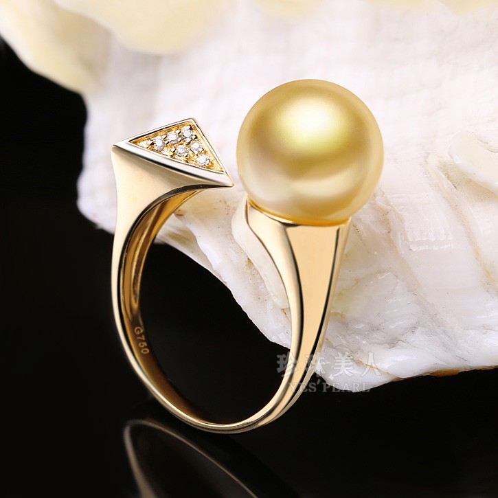 金色南洋珍珠戒指
