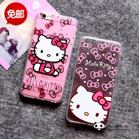 凯蒂猫 苹果5s手机壳iphone6plus全包边硅胶壳6 浮雕手机壳