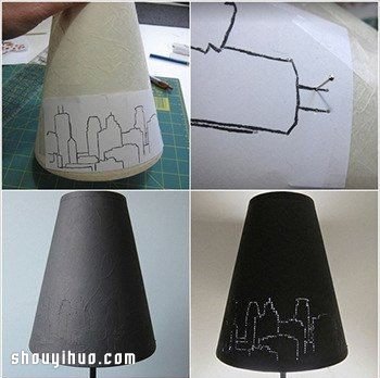 硬纸板diy手工制作精美透光灯罩