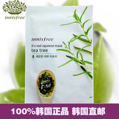 韩国直邮 innisfree悦诗风吟真萃茶树面膜贴 镇静舒缓控油祛痘