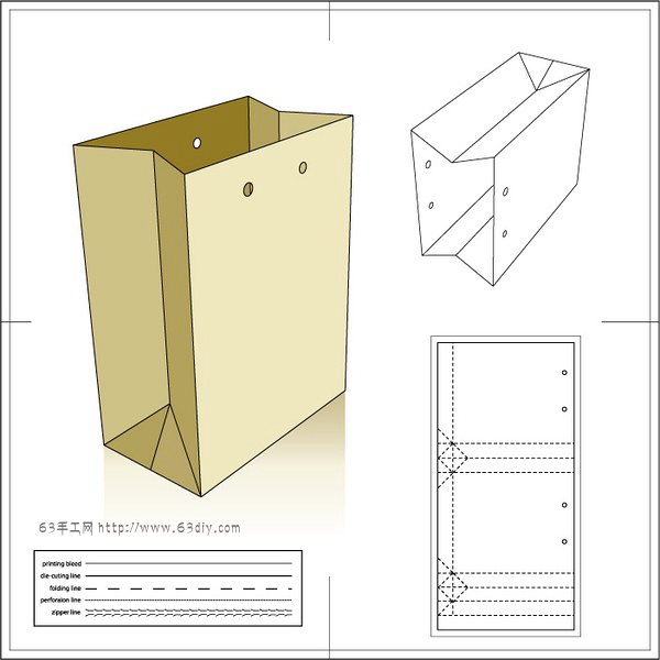 自制纸袋包装袋 几款实用的纸袋展开图_63