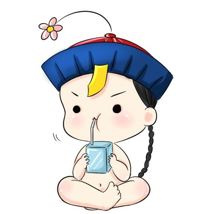 分享组萌萌哒的清朝小僵尸的手绘卡通头像素材,小伙砸,你头顶那朵小花