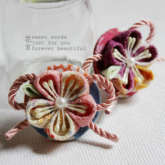 花言sweet words【绉布胸针】手工cos发饰和服和风日式细工花簪