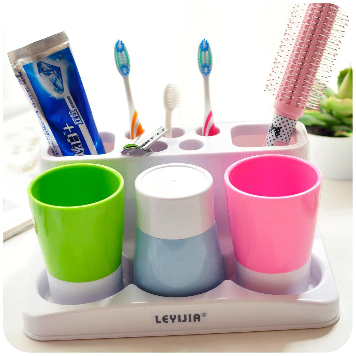 简约家居情侣旅行欧式洗漱用品 浴室牙刷架漱口杯 牙具卫浴套装
