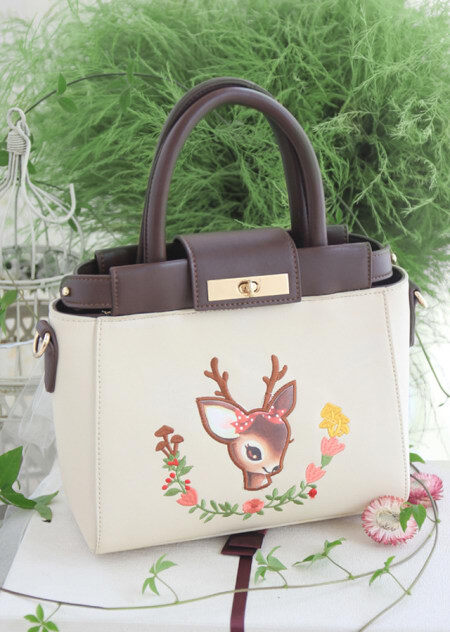森の鹿 卡通森系小鹿手提包单肩包