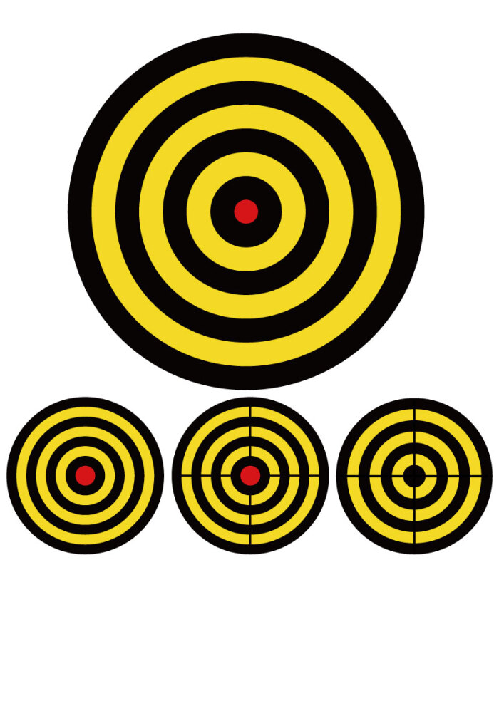 卡通靶子设计矢量素材,素材格式:ai,素材关键词:枪靶,靶心,靶子
