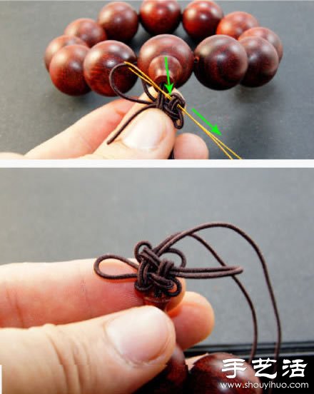 佛珠手串打结图解 三通穿法及中国结打法图解 - www.shouyihuo.com