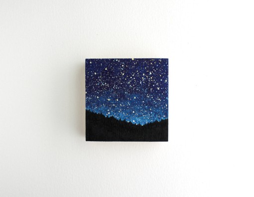 分享组来自插画师jessica gardner的唯美星空微型油画作品,宁静的大地