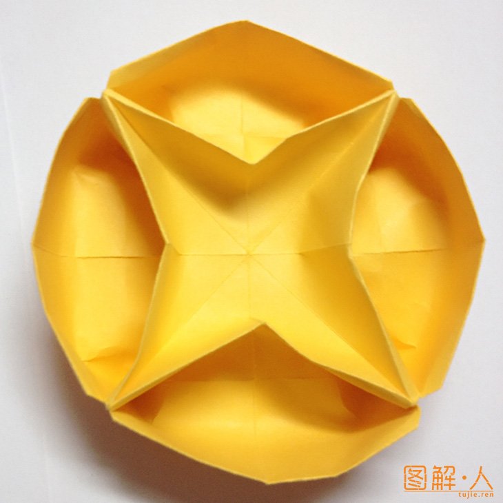 ren/zhezhi/430html铜钱折纸也叫圆形多格盒子的图解