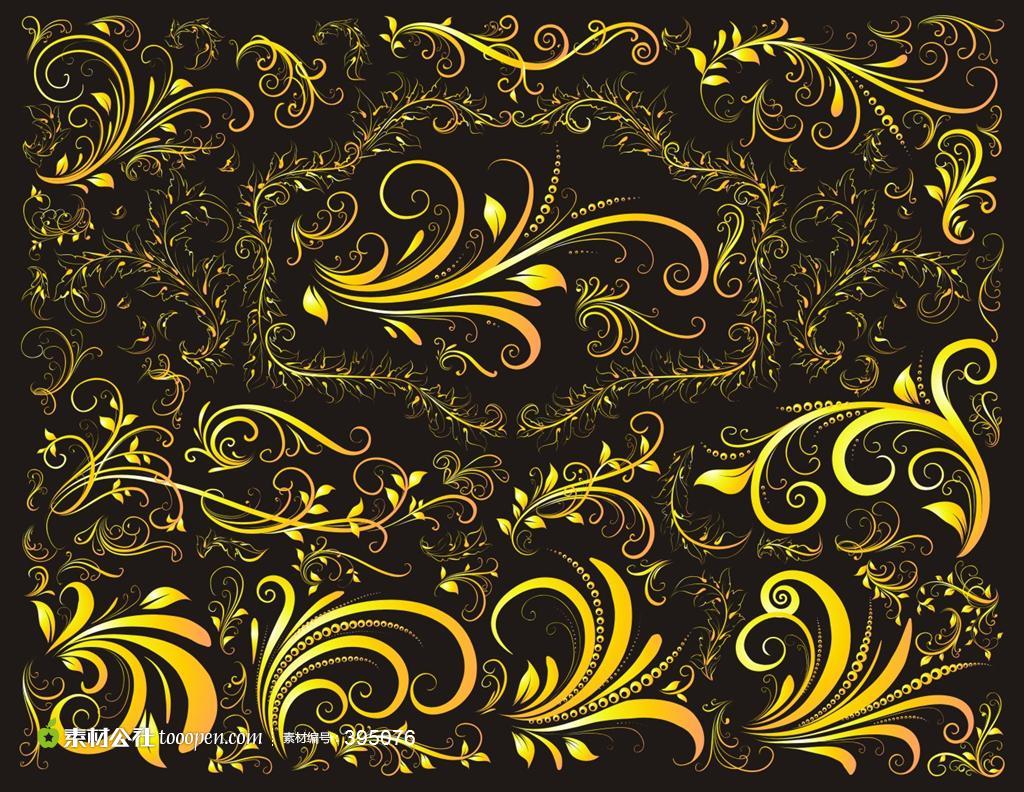 欧式经典花纹花边边框矢量素材