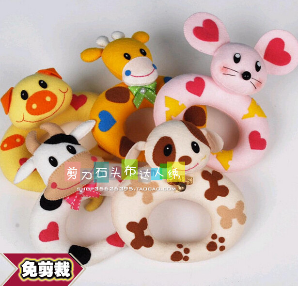 免裁剪不织布手工材料包★diy动物手摇圈/手抓圈/手摇铃d292