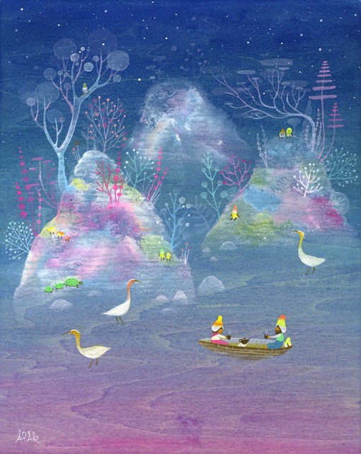 分享一组关于爱与生活的童趣风格唯美插画图片,又有一种不知误入谁的