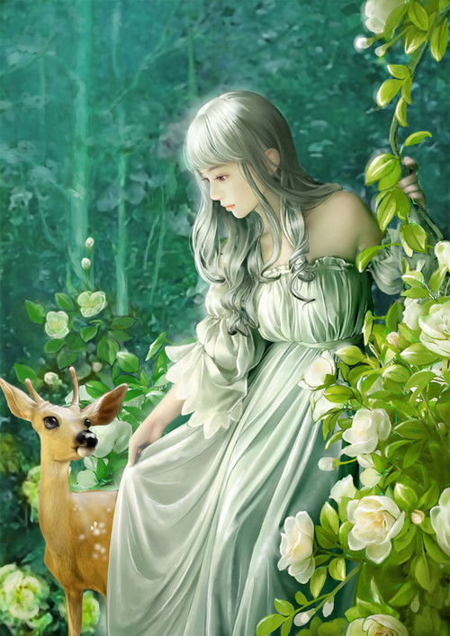 少女与鹿