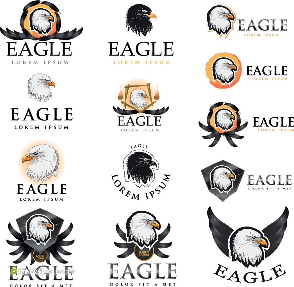 老鹰图标标志矢量