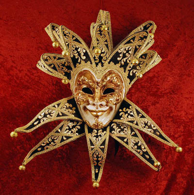 【venetian joker mask】威尼斯狂欢节上常见的集中小丑面具是有细微