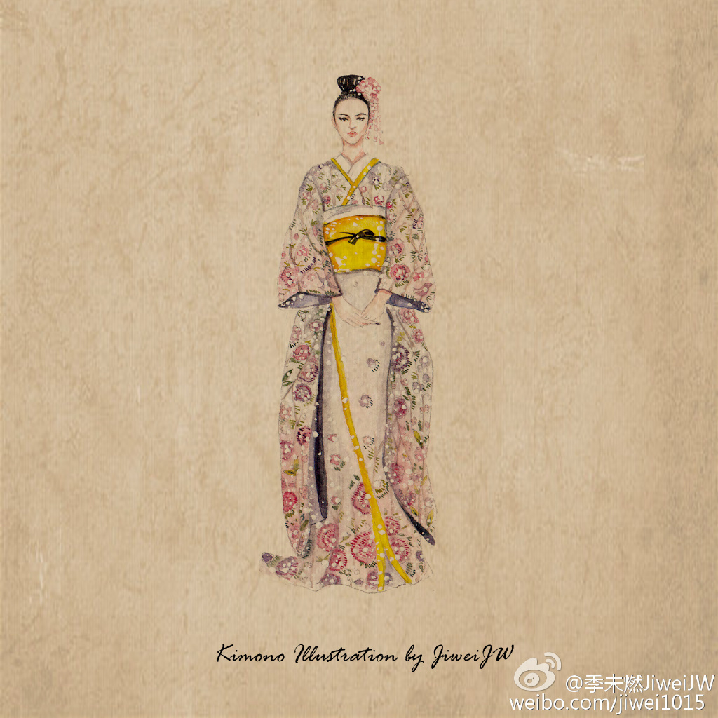 和风东瀛,girls in kimonos illustration by jiweijw