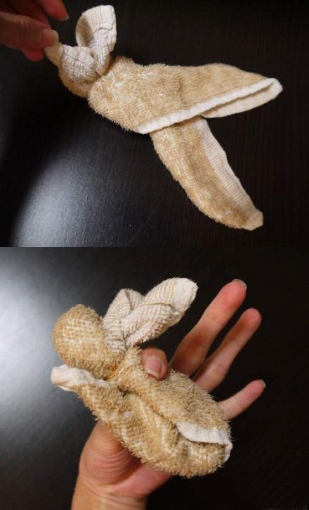 【diy毛巾兔折叠法】萌萌哒兔纸 ~你学会了吗?