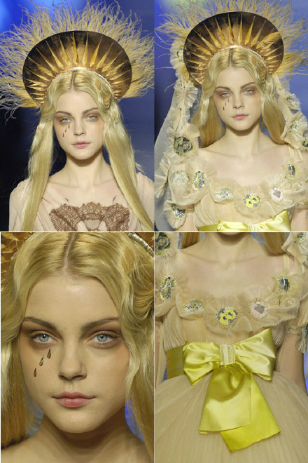 jessicastam圣母,jessicastam哭泣圣母 jessica stam @ jean paul gaultier haute couture spring/summer
