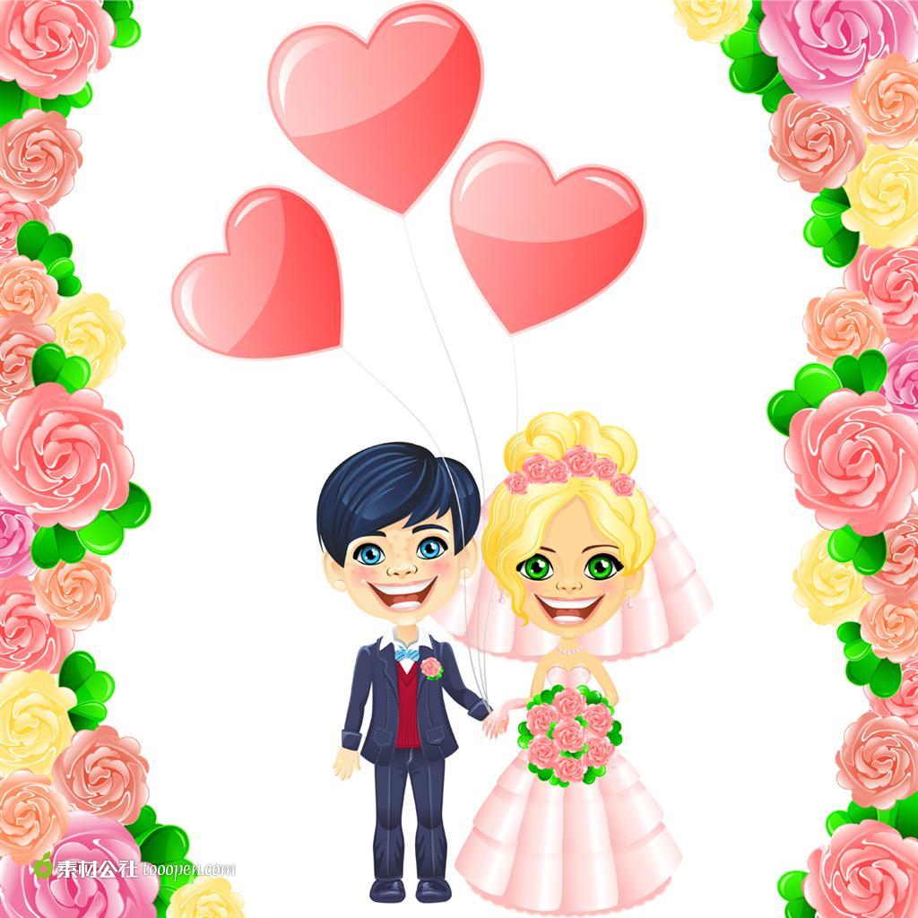 婚礼新人矢量素材