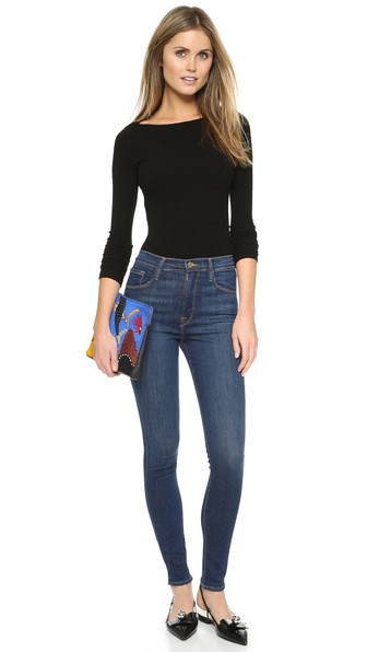 frame ali 高腰紧身牛仔裤