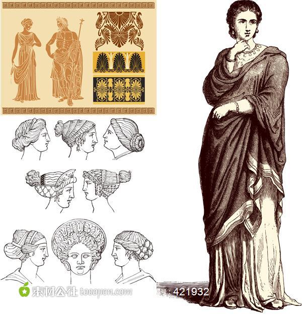 古代罗马人物矢量素材