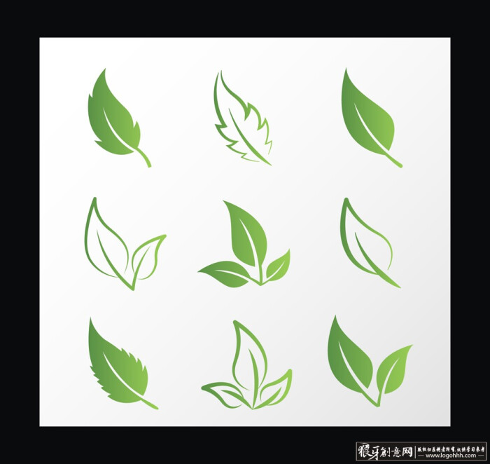 标志素材卡通字体logo设计落叶子植物绿叶叶子,叶子logo,树叶片韩束背景设计图片