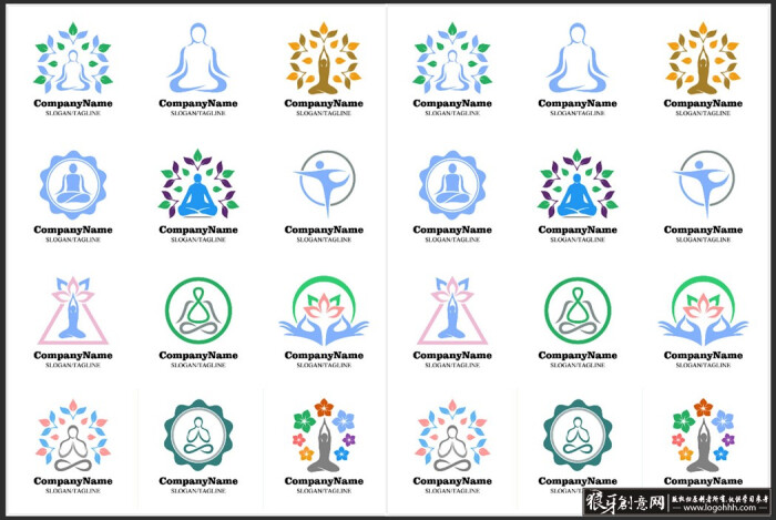 简约企业志设计,创意logo设计标志logo,叶子图形,图标logo树叶校案观园景计设方图片