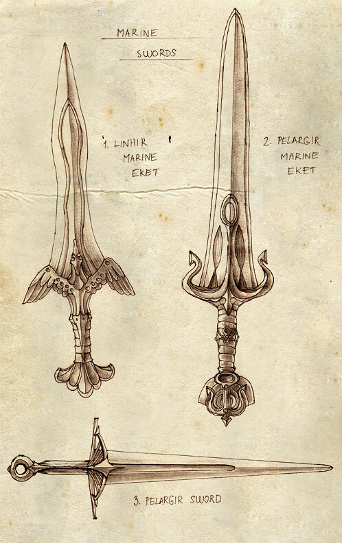 格兰芬多宝剑手绘图片