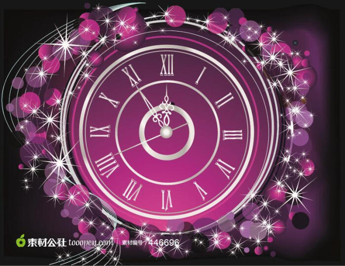 新年时钟背景   素材公社 tooopen.com