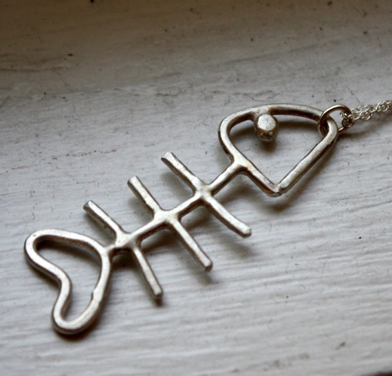 鱼骨头项链 非常有爱