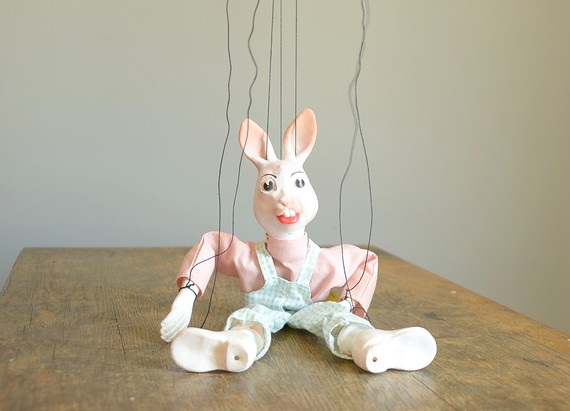 手工制作提线木偶兔子图片