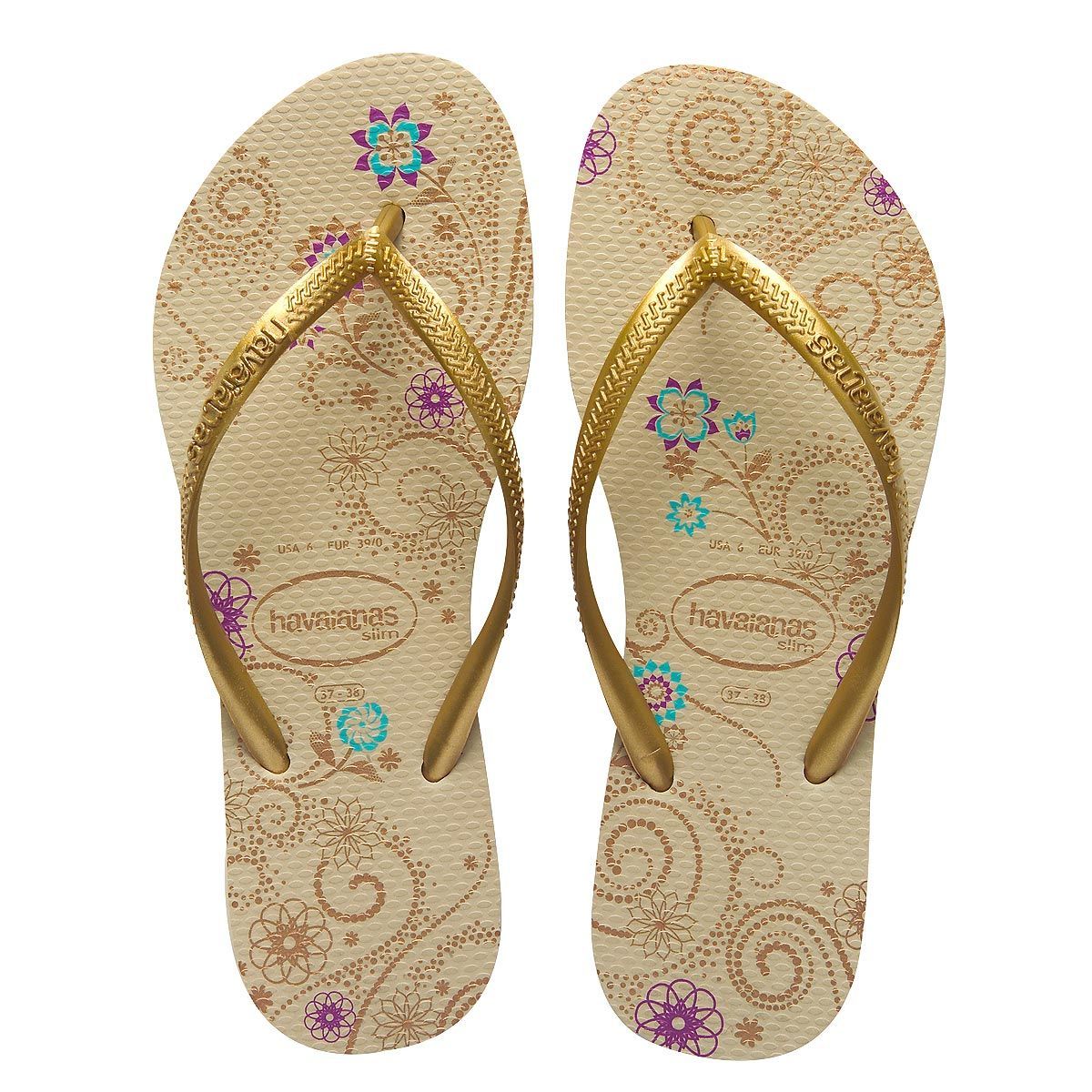 皇冠正品【哈瓦那havaianas】巴西人字拖 slimseason 金色