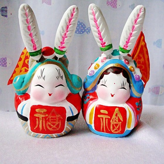 吉祥兔爷兔奶 - 哇噻网:中国领先的手工原创设计传统手工艺品在线市集
