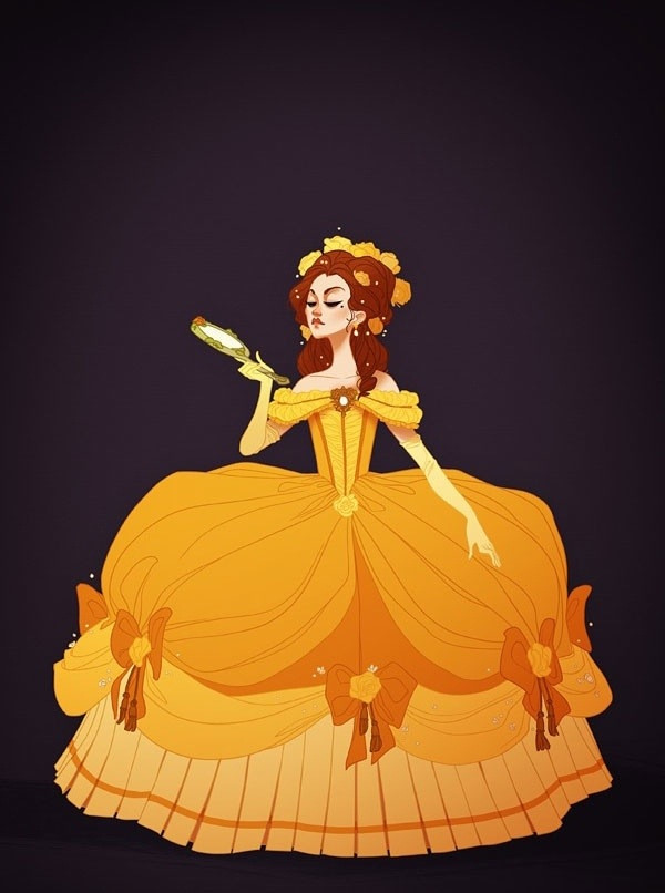 贝儿公主插画图片