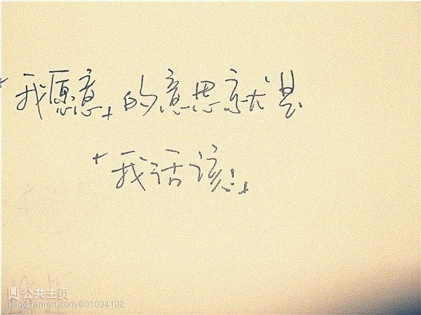 我愿意的意思就是我活该