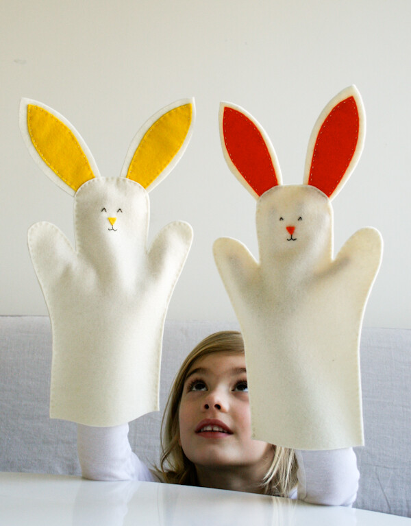 手工制作超可爱的兔子布袋木偶