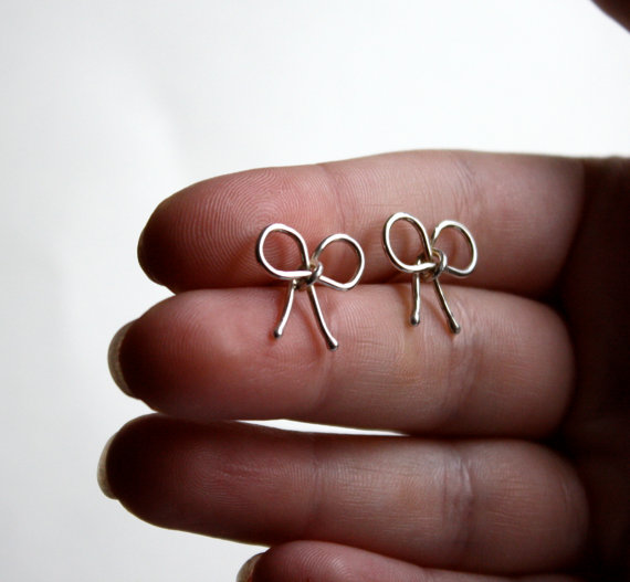 ready to ship- bows are cute, like you- sterling silver bow