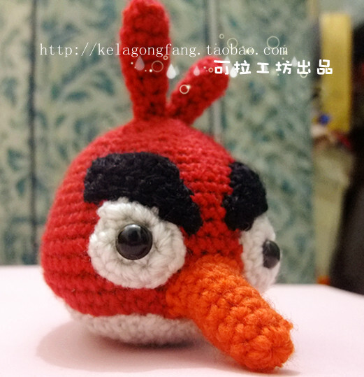 愤怒的小鸟,毛线钩编的